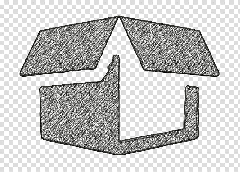 Box icon Delivery package opened icon Tools and utensils icon, Logistics Delivery Icon, Roof, Arrow, Symbol, Logo, House, Metal transparent background PNG clipart