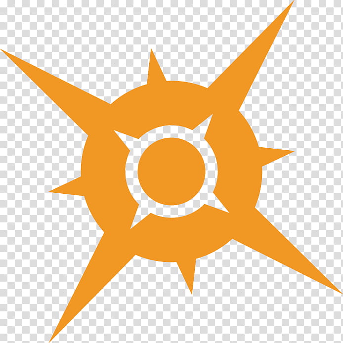Pokemon Sun and Moon rendered logos, round orange logo transparent background PNG clipart