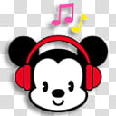 Mikey and Minnie, Mickey Mouse with red headphones transparent background PNG clipart