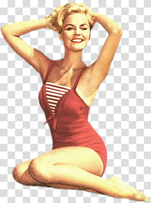 Ning Vintage Pin up girls Pics, woman wearing white and red striped bodysuit illustration transparent background PNG clipart