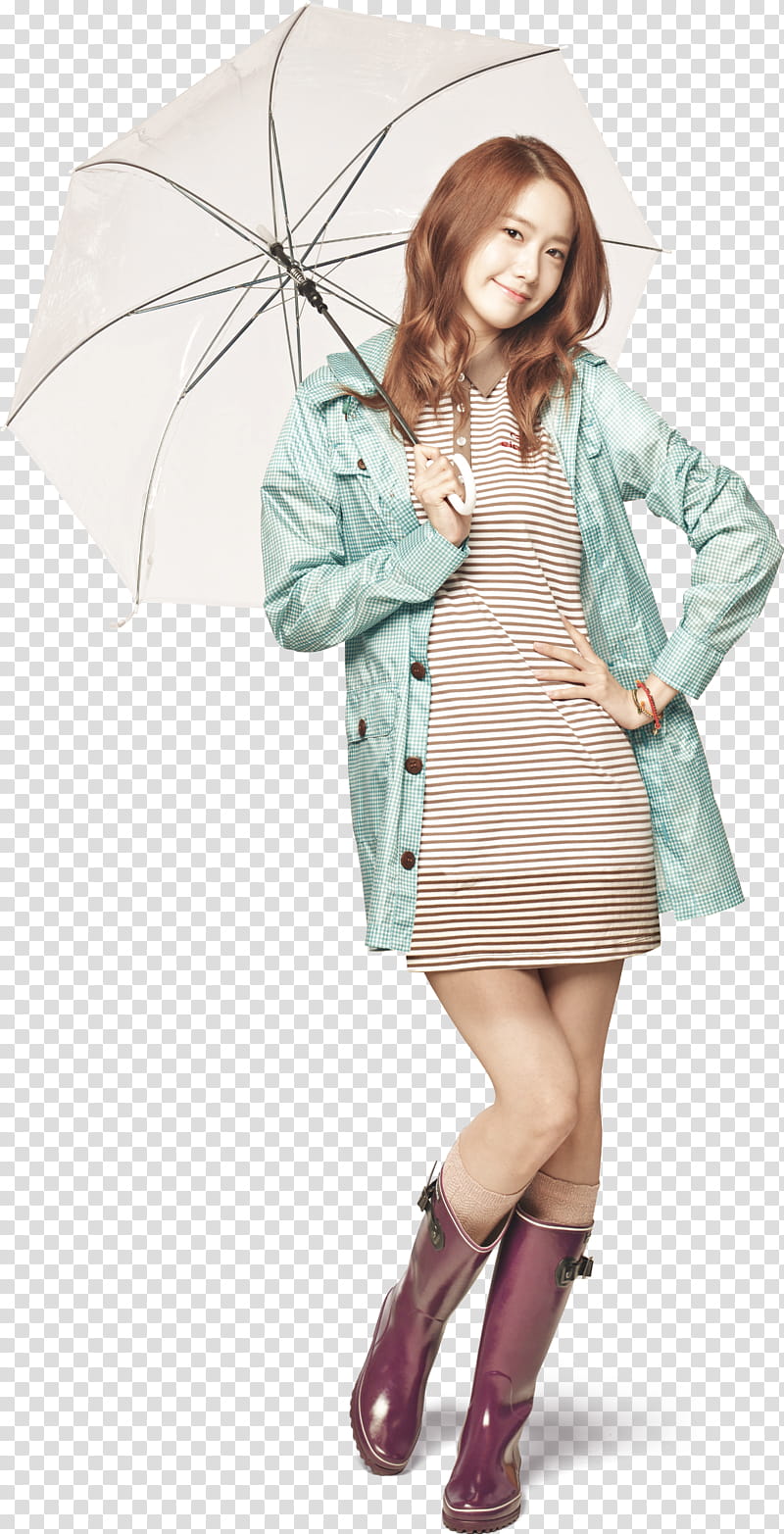 YoonA SNSD Render, woman holding umbrella transparent background PNG clipart