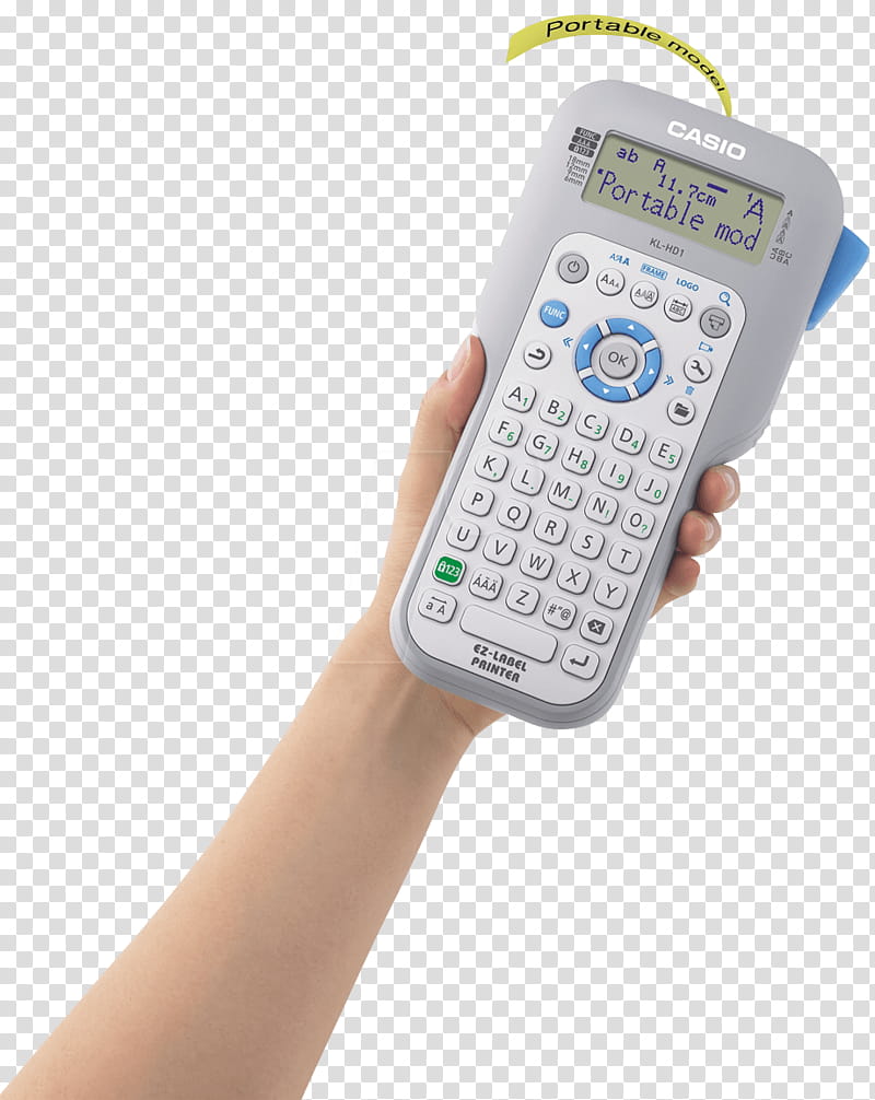 Telephone, Casio Hardwareelectronic, Label Printer, Label Makers, Office Supplies, Stationery, Finger, Hand, Technology transparent background PNG clipart
