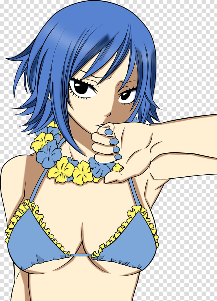 Juvia Sexy, blue haired anime character transparent background PNG clipart