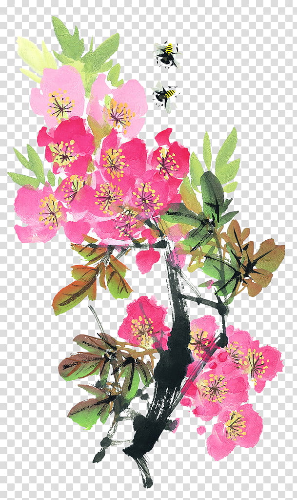 Chinese style s, pink-petaled flower transparent background PNG clipart