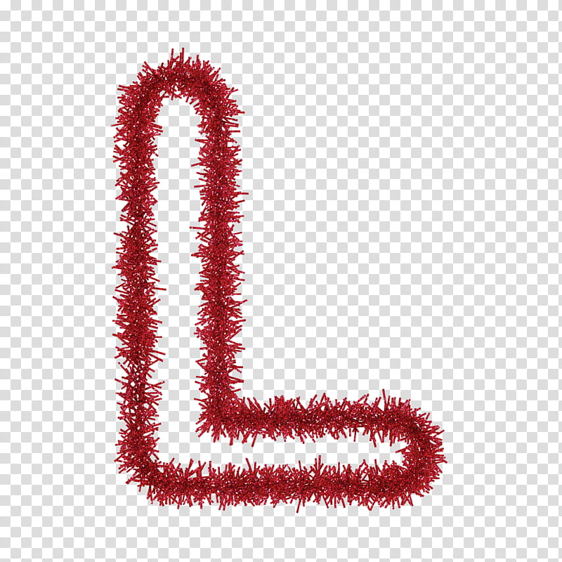 TINSEL CAPITAL LETTERS s, red tinsel transparent background PNG clipart