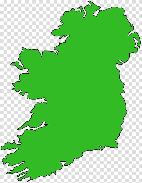 Green Leaf, Republic Of Ireland, Map, Blank Map, Outline Of The Republic Of Ireland, Tree, Plant transparent background PNG clipart