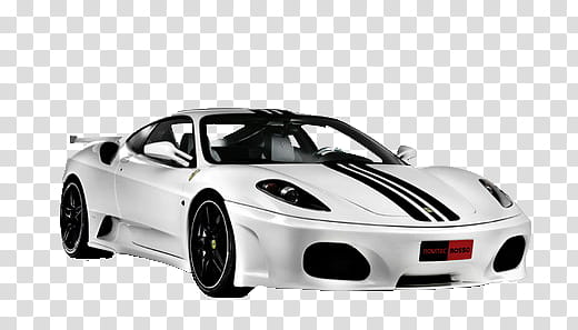 Ferraris with background PSD, white and black coupe transparent background PNG clipart
