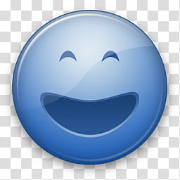 Blueticons Win, Laugh, blue happy emoji transparent background PNG clipart