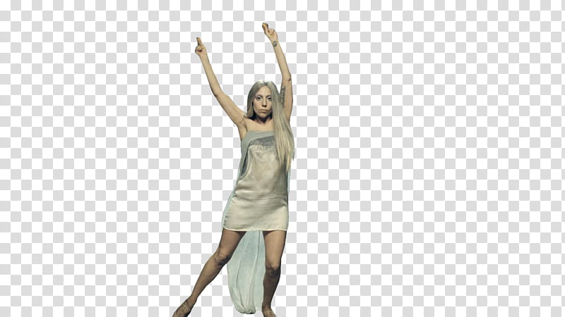 Lady Gaga , woman raising her two hands transparent background PNG clipart