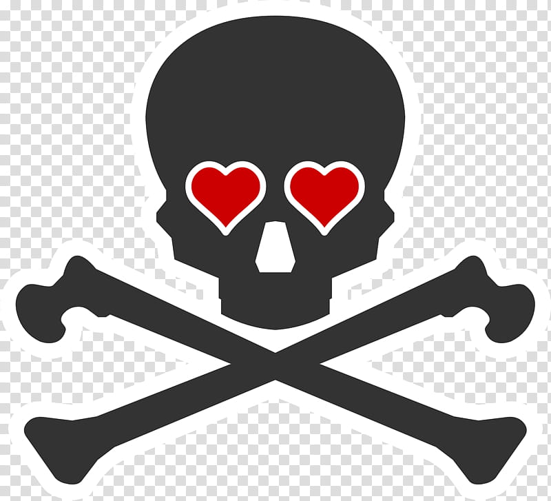 Human Heart, Skull And Crossbones, Death, Skeleton, Piracy, Logo, Symbol, Automotive Decal transparent background PNG clipart