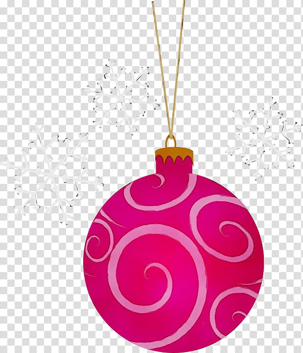 Christmas ornament, Watercolor, Paint, Wet Ink, Magenta, Pink, Pendant, Holiday Ornament transparent background PNG clipart