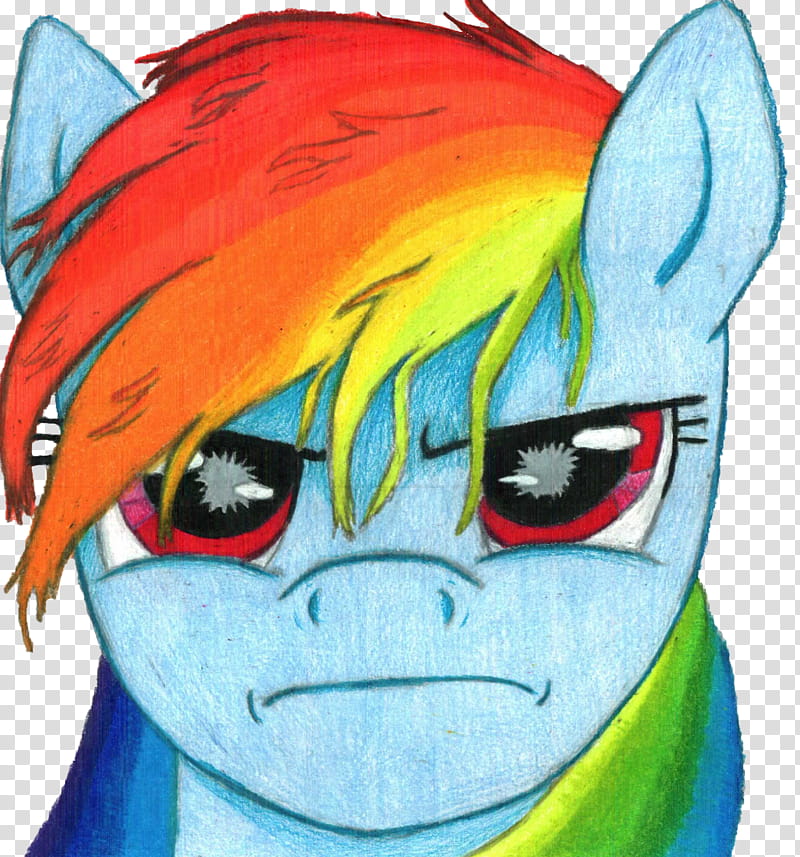 Determined Rainbow Dash, blue and orange monster painting transparent background PNG clipart