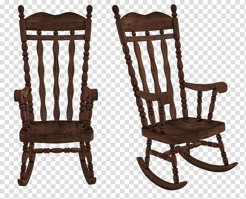 UNRESTRICTED Rocking Chair, two brown wooden rocking armchair transparent background PNG clipart