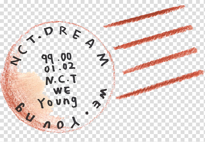 WE YOUNG NCT DREAM, white and red text transparent background PNG clipart