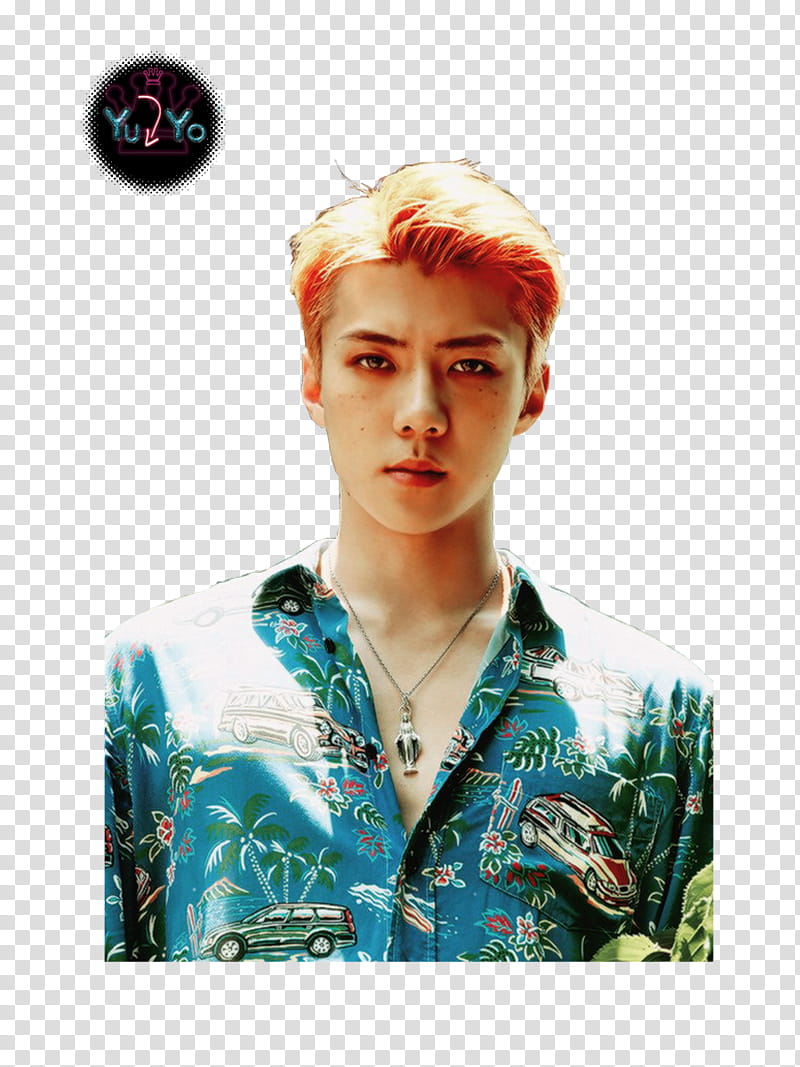 EXO THE WAR KO KO BOP, men's blue, green, and red button-up shirt transparent background PNG clipart