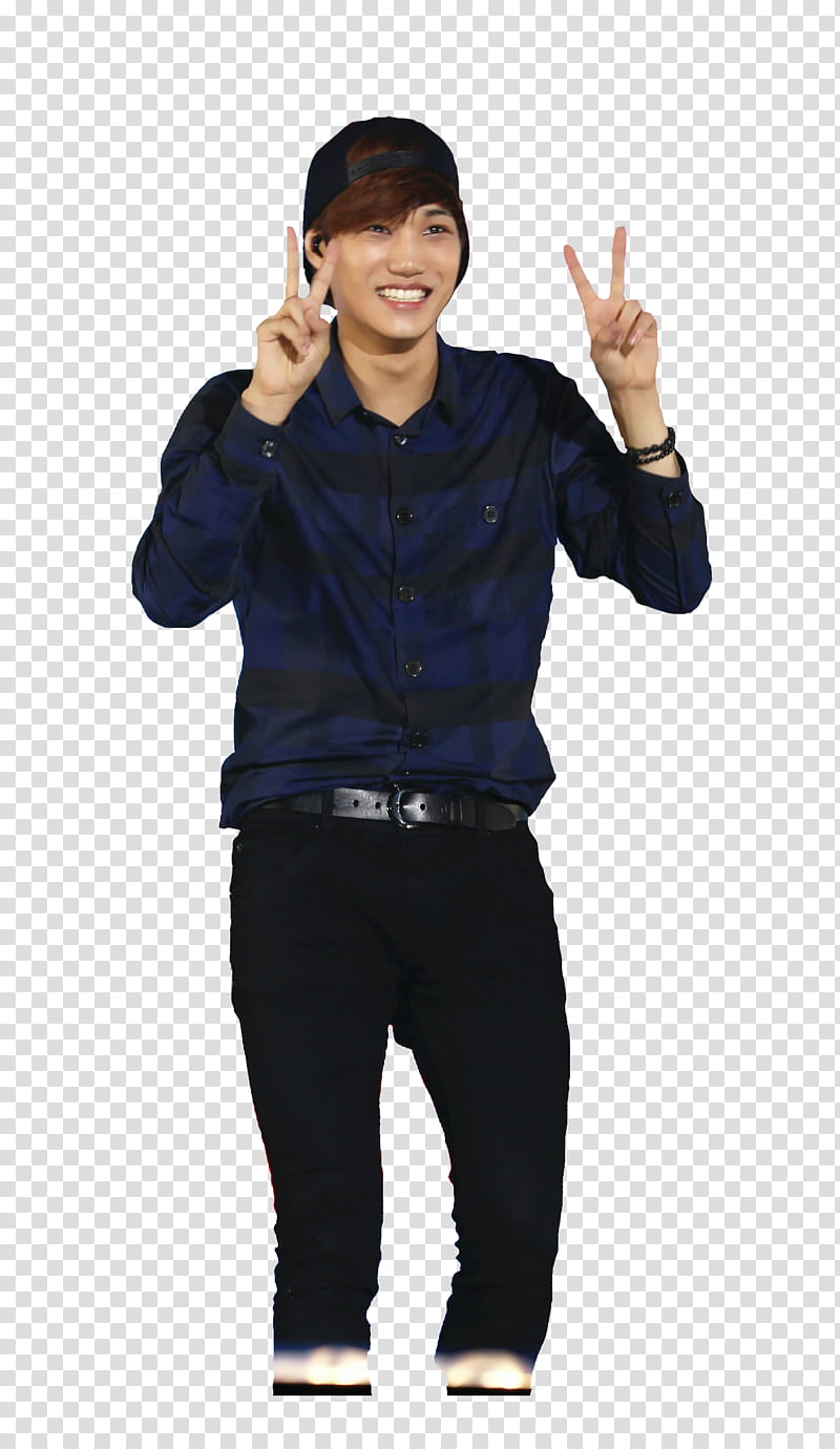 EXO MEGA, man wearing blue and white sport shirt transparent background PNG clipart