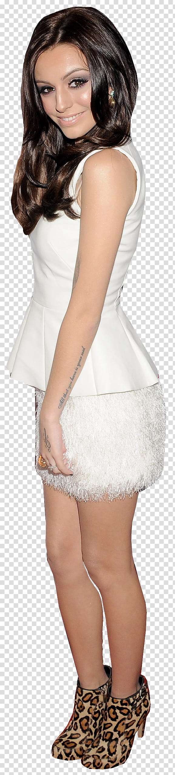  De Cher Lloyd HD, woman wearing white peplum dress transparent background PNG clipart