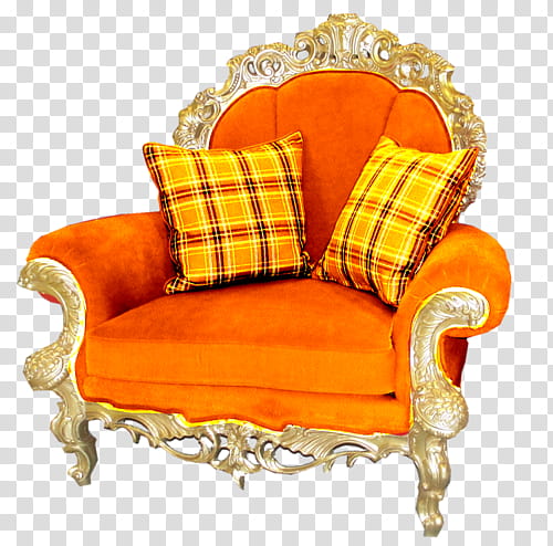orange sofa chair transparent background PNG clipart
