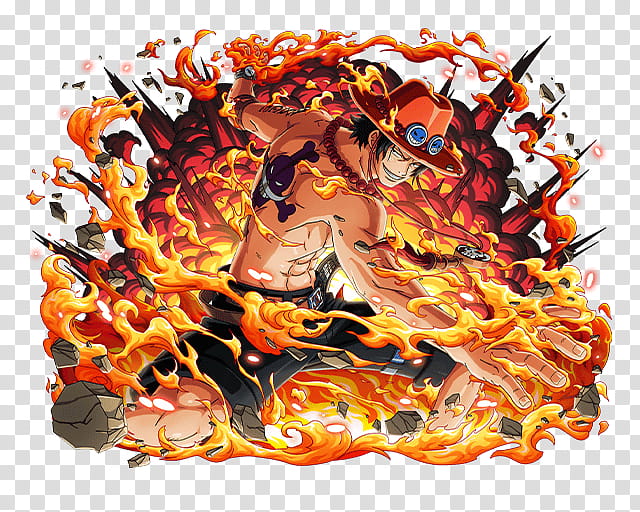 Portgas D Ace nd Commander of WhiteBeard Pirates, One Piece Portgas D. Ace illustration transparent background PNG clipart