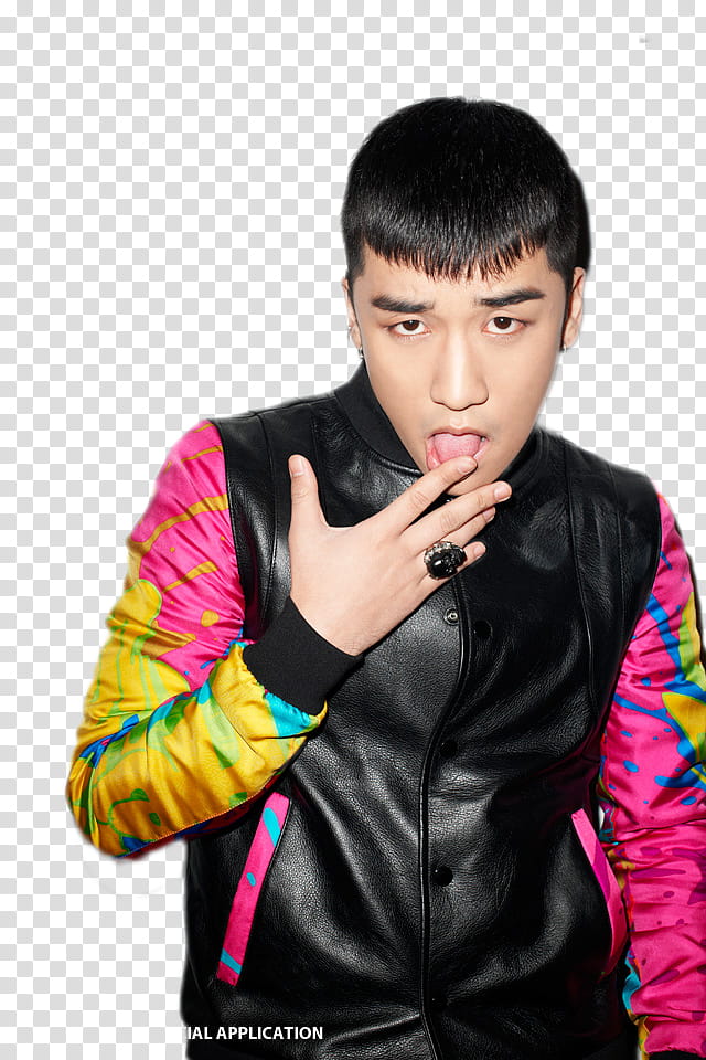 Big Bang , Big Bang Kpop idol member touching his tongue transparent background PNG clipart