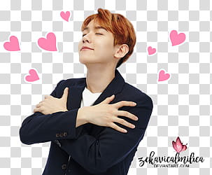 EXO LINE Stickers, man hugging himself transparent background PNG clipart