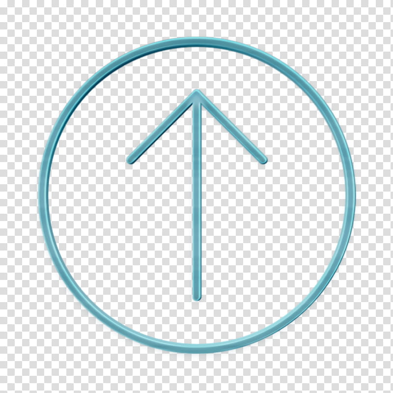 arrow icon circle icon direction icon, Going Up Icon, Rise Icon, Small Icon, Thin Icon, Upload Icon, Aqua, Turquoise transparent background PNG clipart