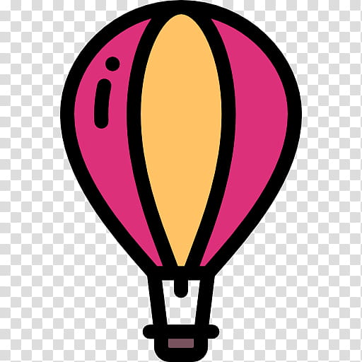 Hot Air Balloon, Sports, Holiday, Transport, Pink, Yellow, Line transparent background PNG clipart