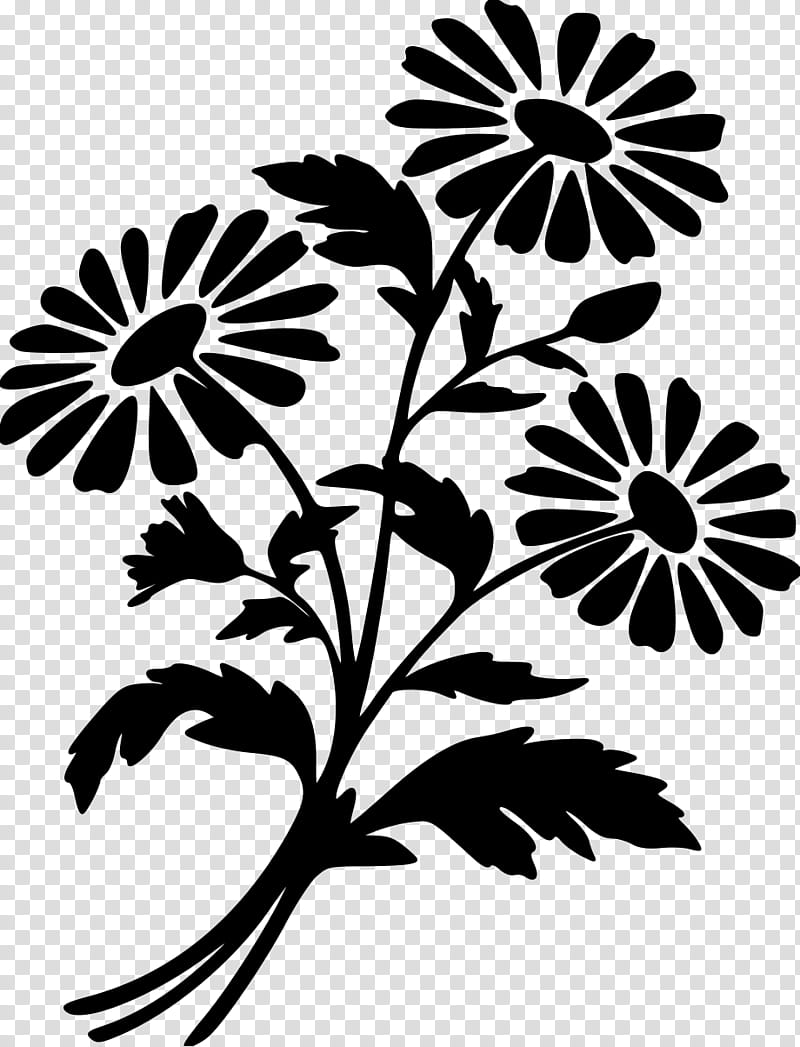 Drawing Of Family, Silhouette, Flower, Flower Bouquet, Chamomile, Blackandwhite, Leaf, Plant transparent background PNG clipart