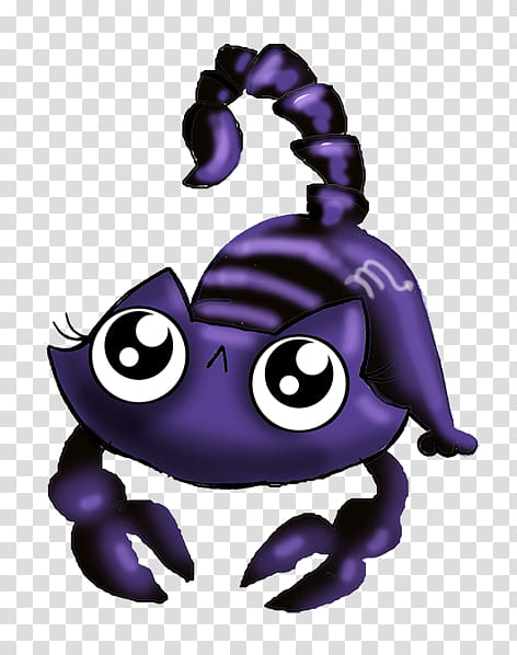 Funny cat scorpio Gift adopt for csi norman, purple scorpion with virgo sign transparent background PNG clipart