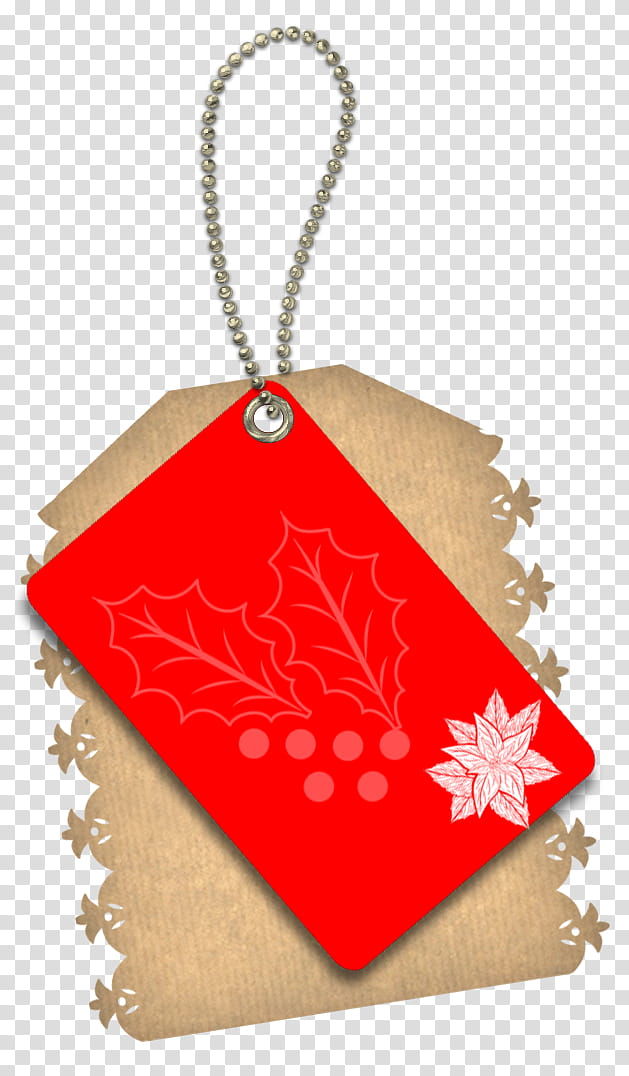 Christmas tags, red and brown product tag transparent background PNG clipart