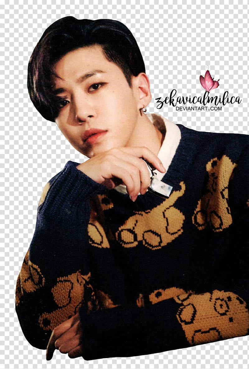 B A P Yongguk Noir, man wearing black and brown sweater transparent background PNG clipart