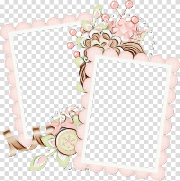 Watercolor Background Frame, Frames, Watercolor Painting, Cuteness, Film Frame, Cartoon, Pink, Paper Product transparent background PNG clipart