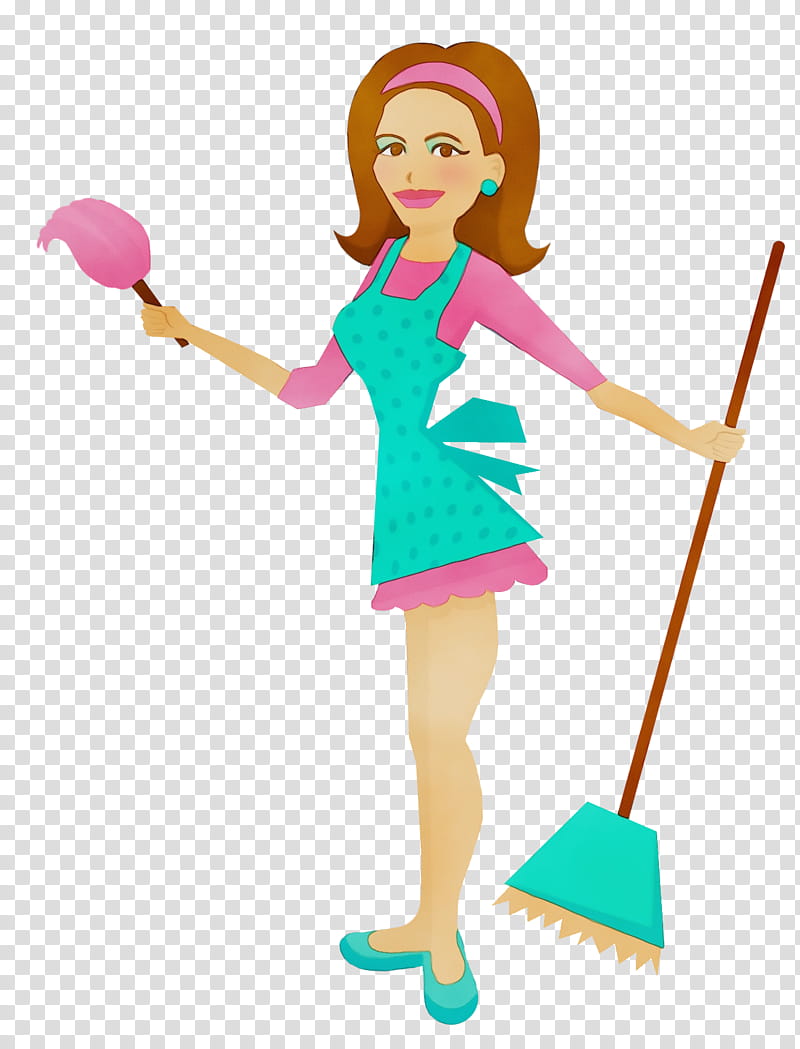 cartoon charwoman toy fictional character, Watercolor, Paint, Wet Ink, Cartoon, Doll transparent background PNG clipart