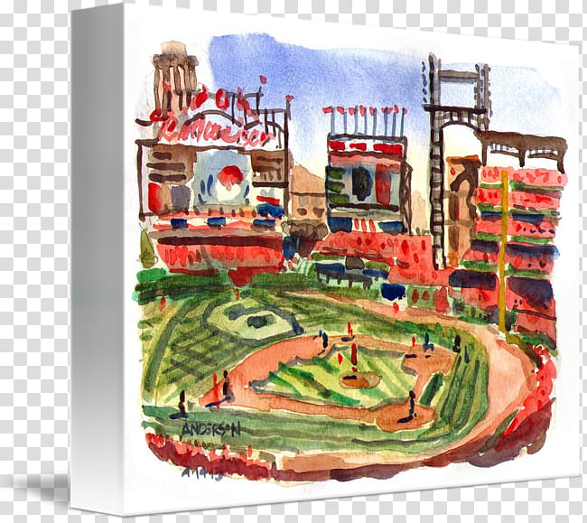 Art Abstract Busch Stadium St Louis Cardinals Painting Canvas Print Baseball Wall Paintings Fine Arts Transparent Background Png Clipart Hiclipart