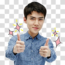 EXO Kakao Talk Stickers, EXO Sehun transparent background PNG clipart