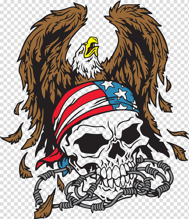 Skull Silhouette, Drawing, Decal, Eagle, Skulls Ii, Bird Of Prey, Bald Eagle, Accipitridae transparent background PNG clipart