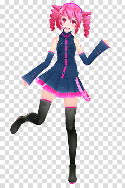 MMD TDA Kasane Teto transparent background PNG clipart