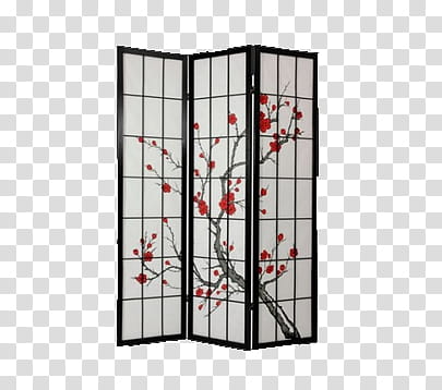 white, black and red floral room divider transparent background PNG clipart