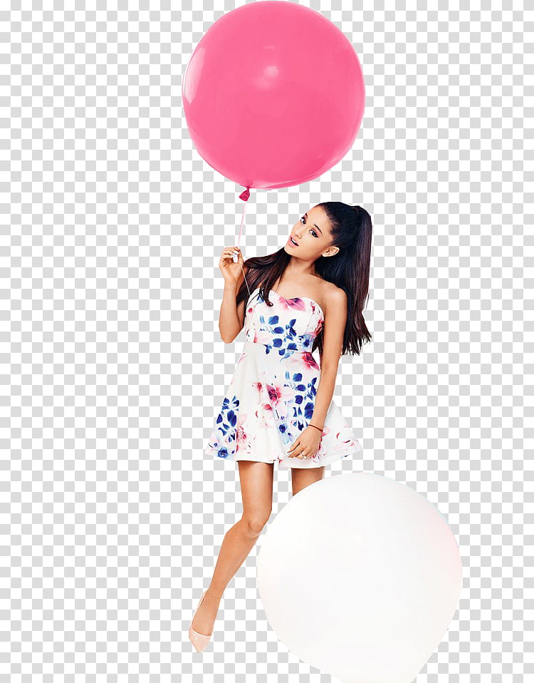 Ariana Grande, Ariana Grande holding pink balloon transparent background PNG clipart