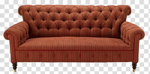 tufted orange sofa transparent background PNG clipart