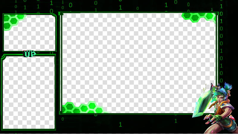 Riven Desktop overlay, rectangular black and green collage frame transparent background PNG clipart