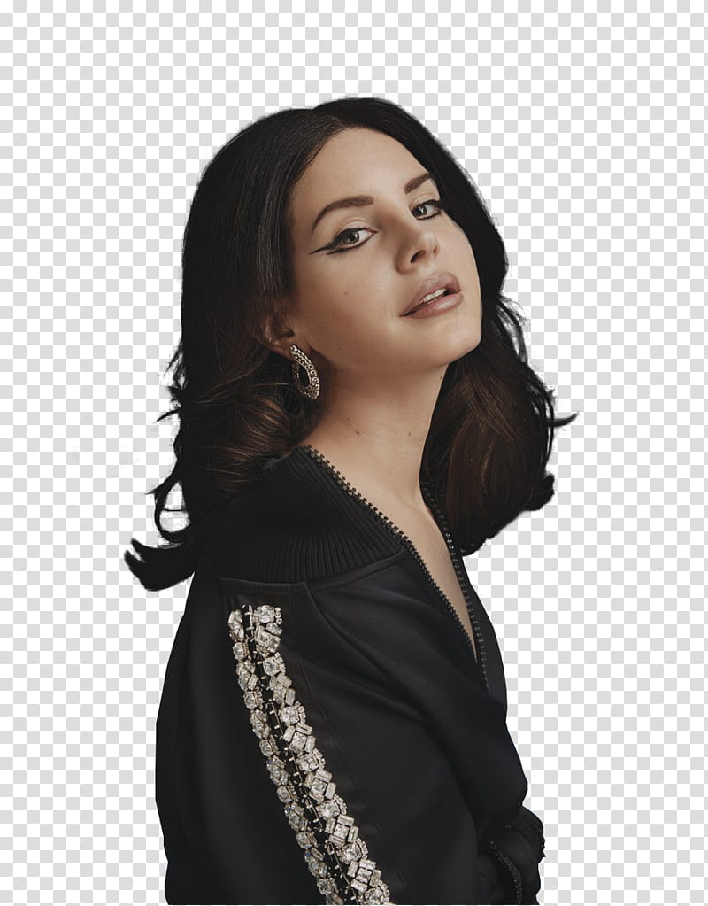 Lana Del Rey, woman wearing black zip-up hoodie transparent background PNG clipart