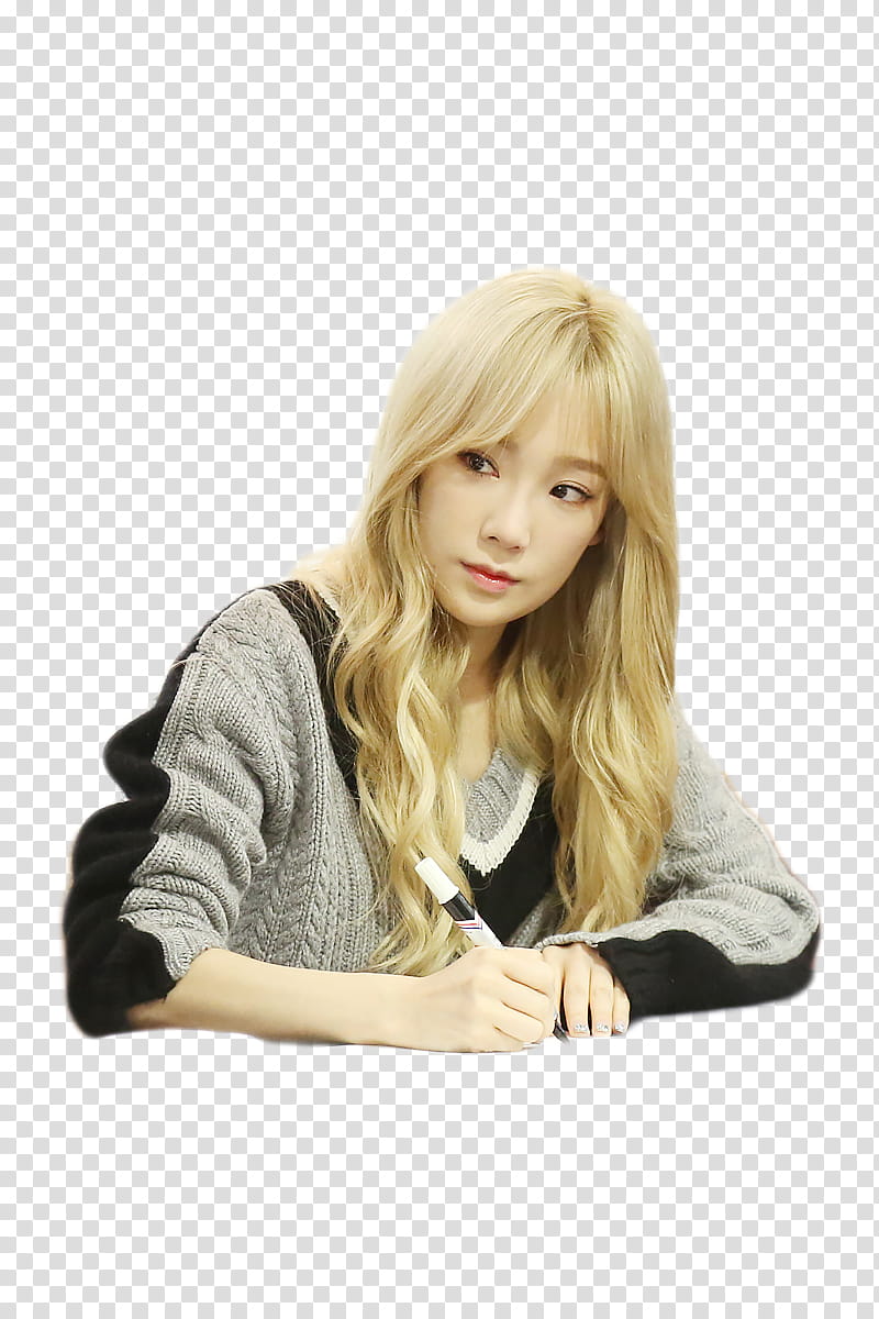 TAEYEON  LOUIS QUATORZE FANSIGN, woman in gray and black jacket transparent background PNG clipart