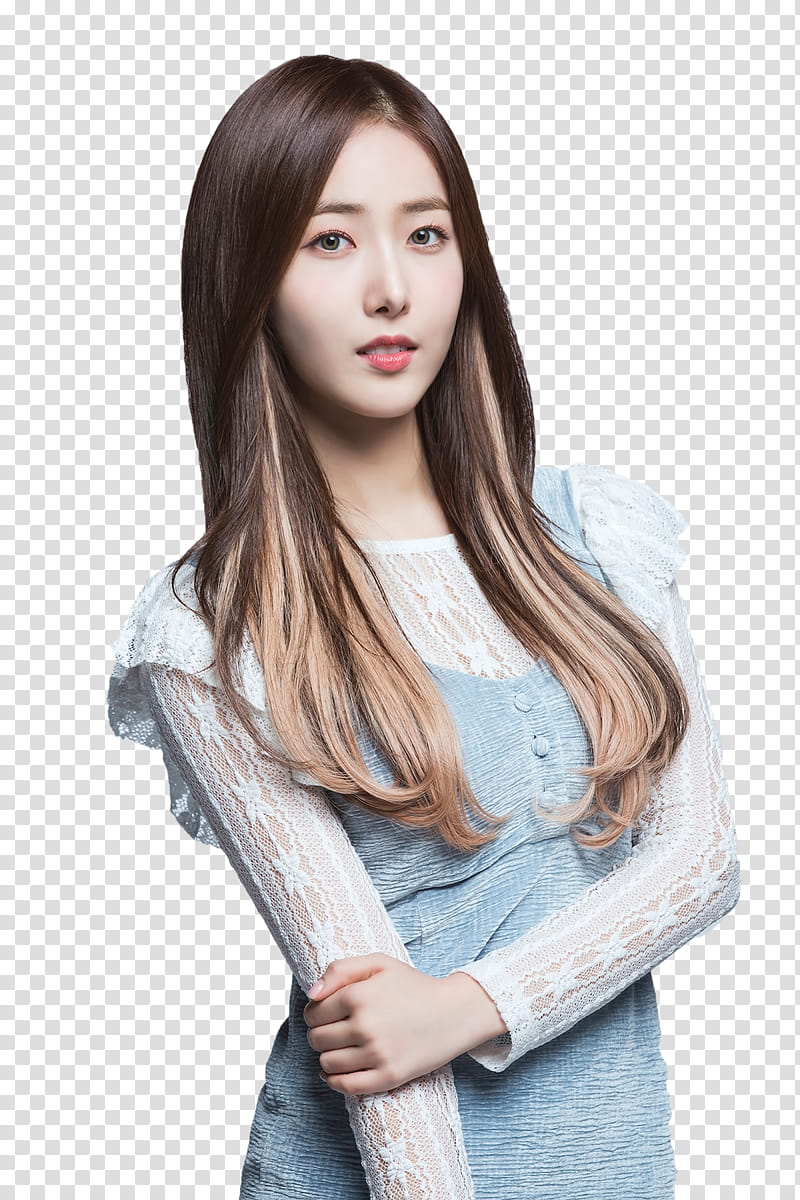 GFriend, woman holding her right elbow transparent background PNG clipart