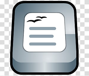 Wannabe3D Dock Icon age, OOo Writer, two black birds transparent background PNG clipart thumbnail