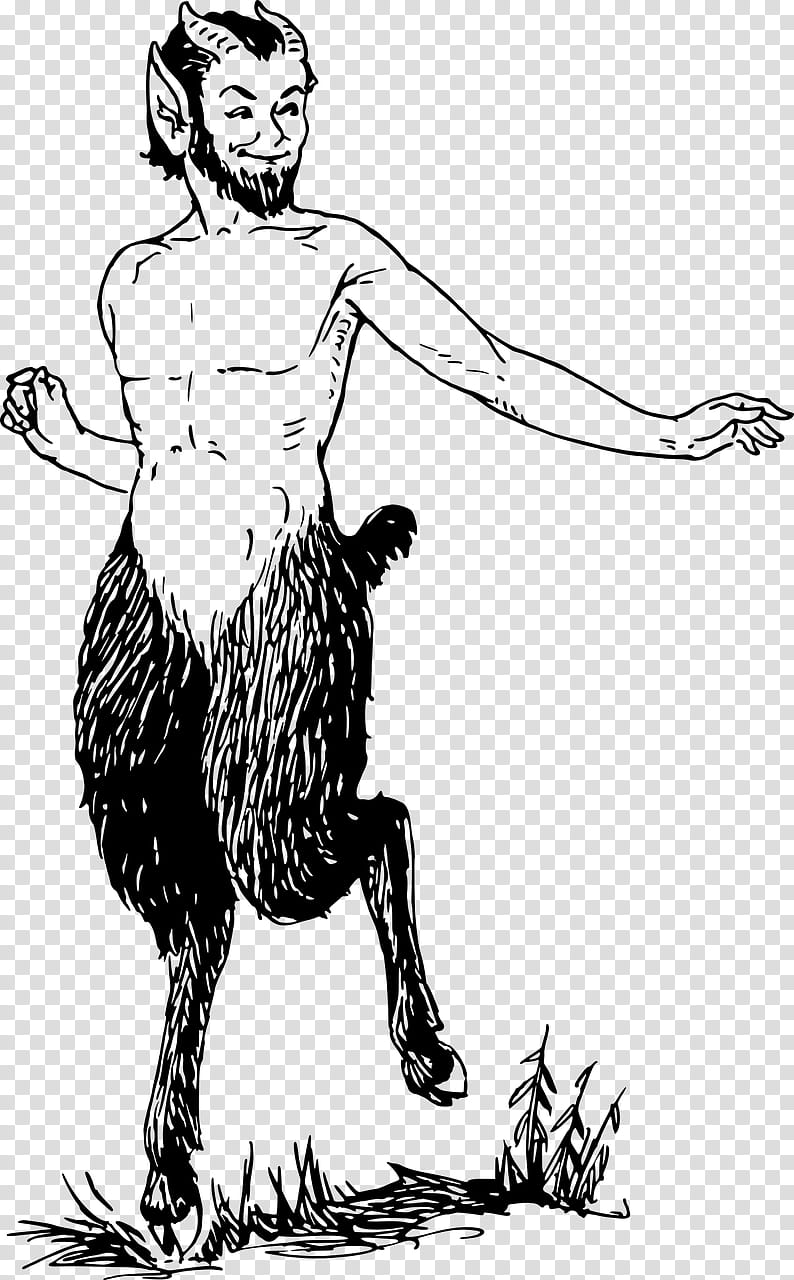 Book Drawing, Faun, Satyr, Goatman, Greek Mythology, Nymphs And Satyr, Pan, Line Art transparent background PNG clipart