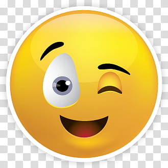 EMOJI STICKER , wink emoji illustration transparent background PNG ...