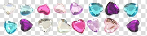 Gems Overlays, assorted-color heart gemstone lot transparent background PNG clipart