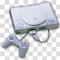 Gloss Dock Icons, Emulator_Playstation, white Sony controller and console transparent background PNG clipart