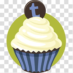 CUPCAKE SOCIAL ICON, cupcake with cookie on top art transparent background PNG clipart